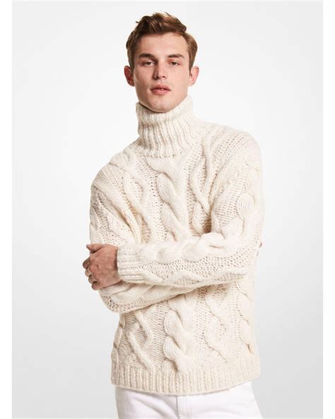 michael kors alpaca wool-blend striped turtleneck sweater|MICHAEL Michael Kors .